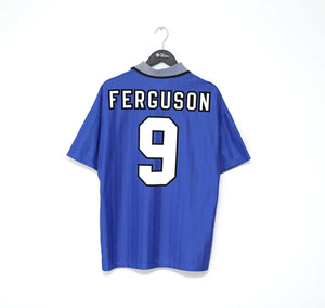 1995/97 FERGUSON #9 Everton Vintage Umbro HOME Football Shirt (L)