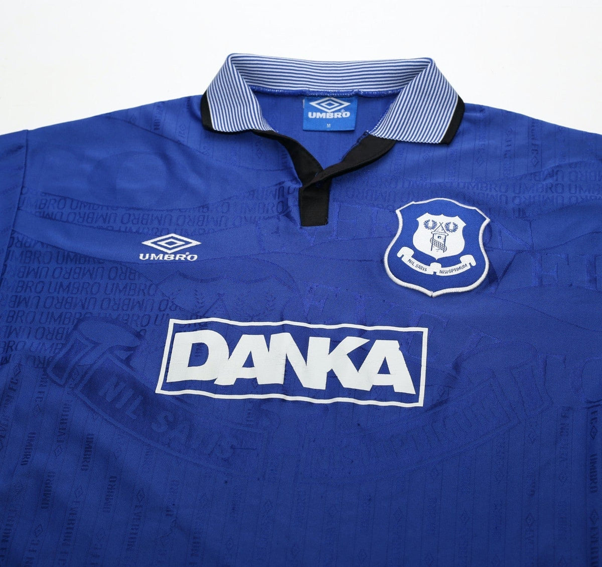 1995/97 FERGUSON #9 Everton Vintage Umbro Home Football Shirt (M)