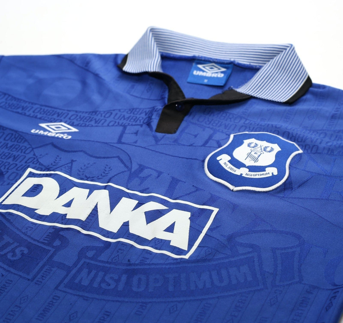 1995/97 FERGUSON #9 Everton Vintage Umbro Home Football Shirt (M)