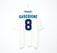 1995/97 GASCOIGNE #8 England Vintage Umbro Home Football Shirt (XL) Euro 96