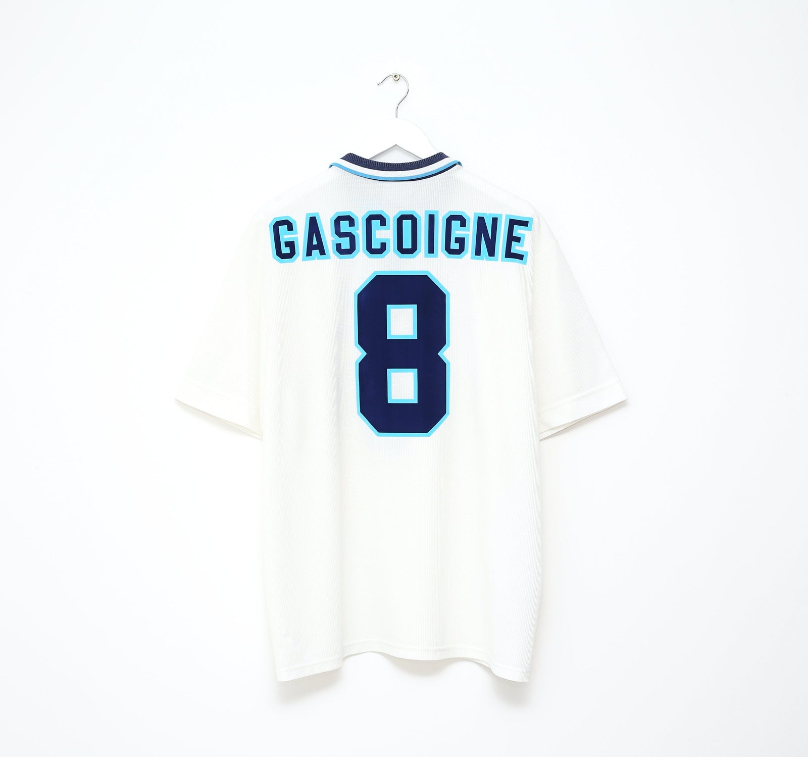 1995/97 GASCOIGNE #8 England Vintage Umbro Home Football Shirt (XL) Euro 96