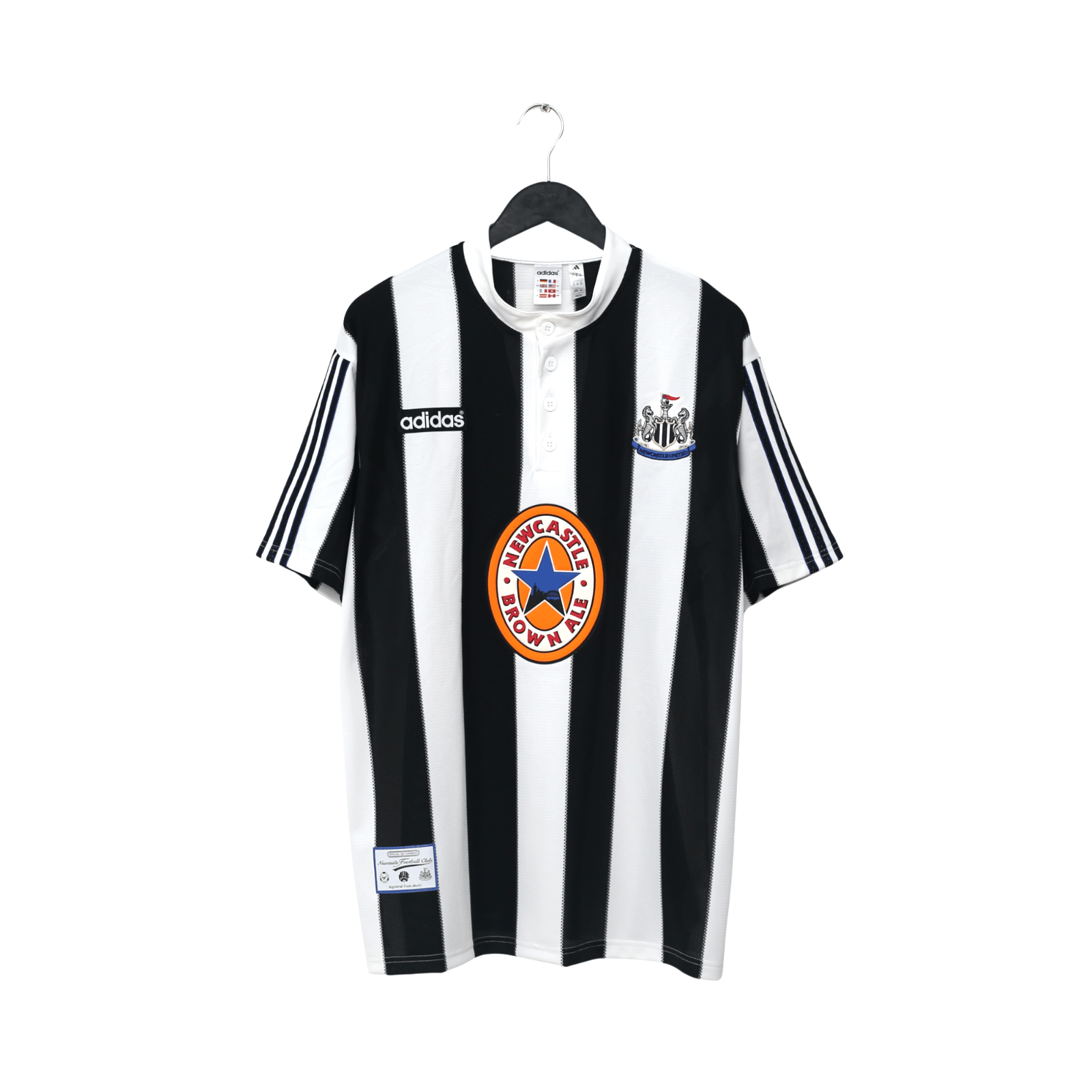 1995/97 Ginola #14 Newcastle United Retro adidas Football Shirt (XL)
