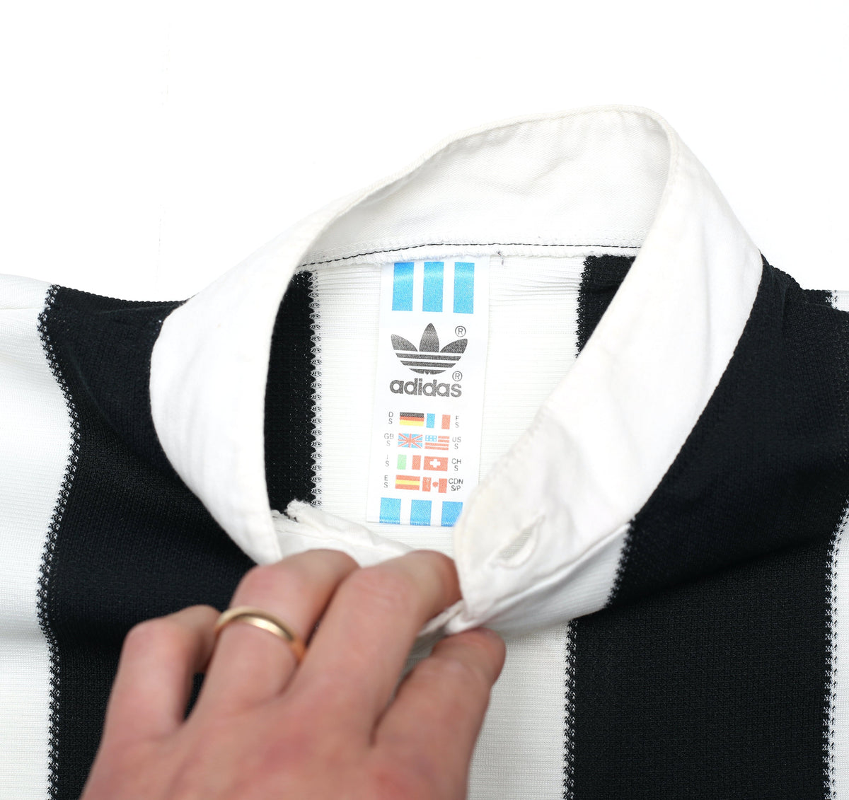 1995/97 GINOLA #14 Newcastle United Vintage adidas Home Football Shirt (S)