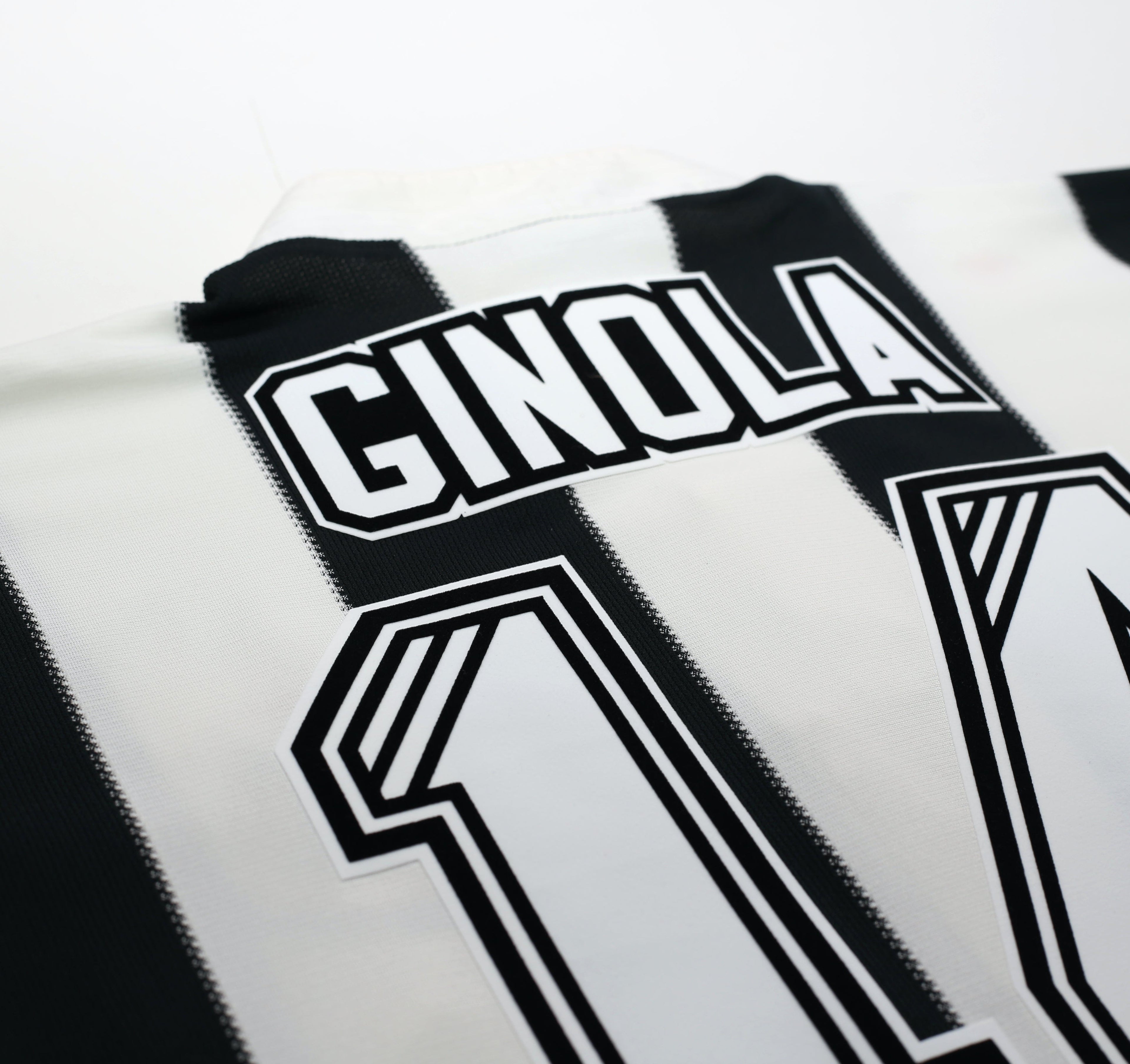 1995/97 GINOLA #14 Newcastle United Vintage adidas Home Football Shirt (S)