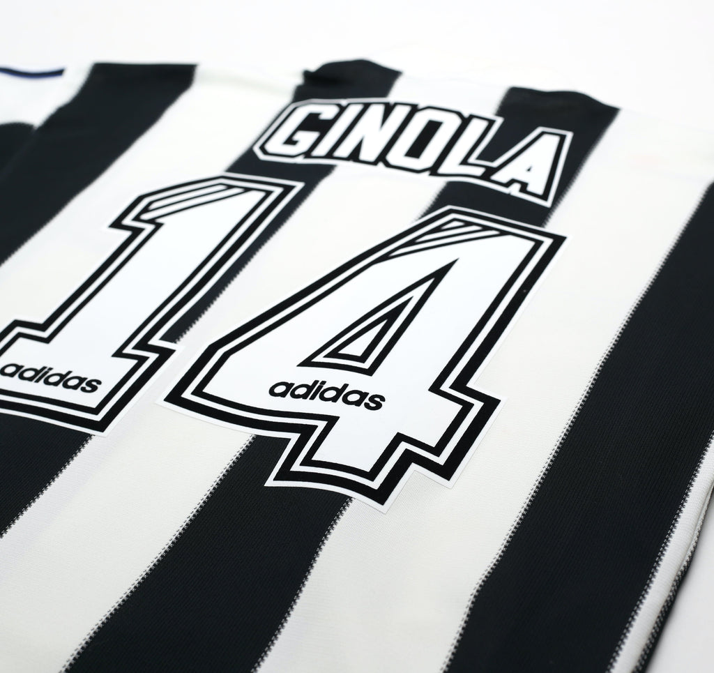 1995/97 GINOLA #14 Newcastle United Vintage adidas Home Football Shirt (S)