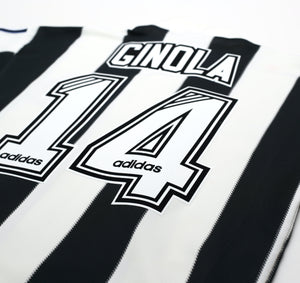 1995/97 GINOLA #14 Newcastle United Vintage adidas Home Football Shirt (S)