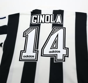 1995/97 GINOLA #14 Newcastle United Vintage adidas Home Football Shirt (S)