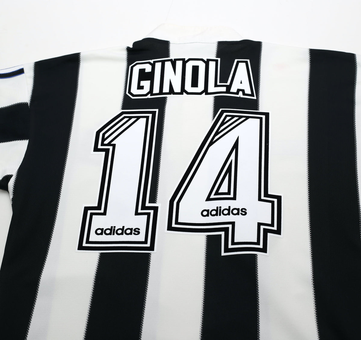 1995/97 GINOLA #14 Newcastle United Vintage adidas Home Football Shirt (S)