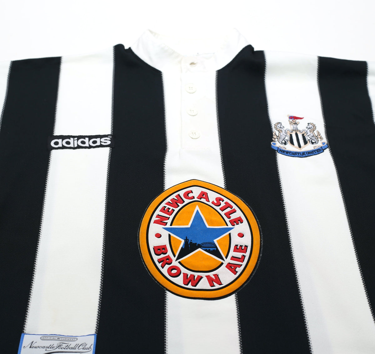 1995/97 GINOLA #14 Newcastle United Vintage adidas Home Football Shirt (S)