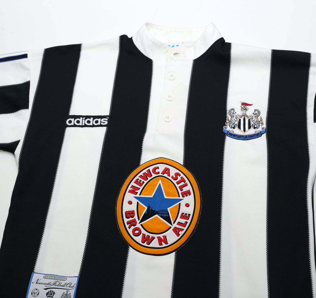 1995/97 GINOLA #14 Newcastle United Vintage adidas Home Football Shirt (S)