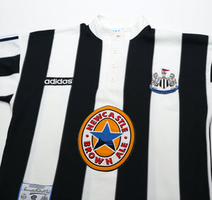 1995/97 GINOLA #14 Newcastle United Vintage adidas Home Football Shirt (S)
