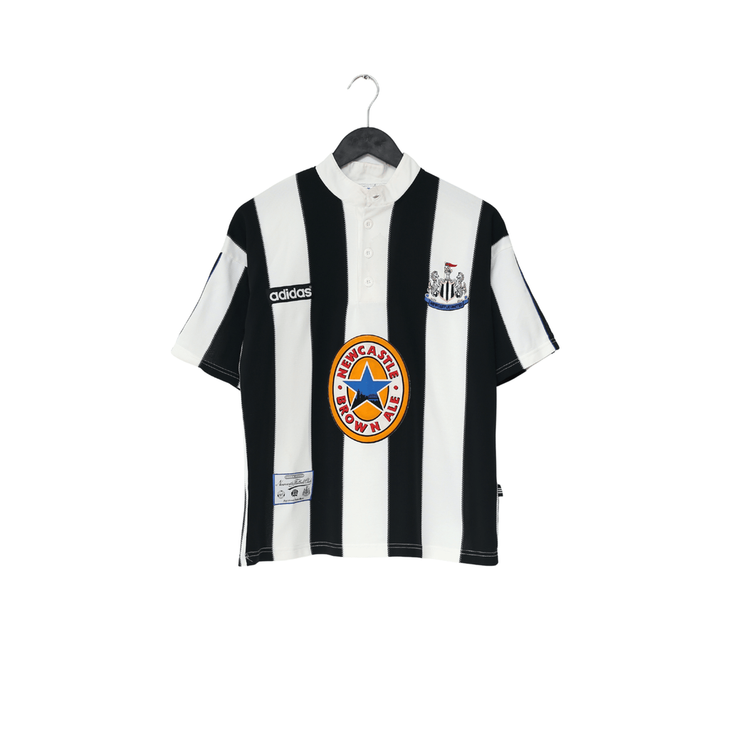 1995/97 GINOLA #14 Newcastle United Vintage adidas Home Football Shirt (S)