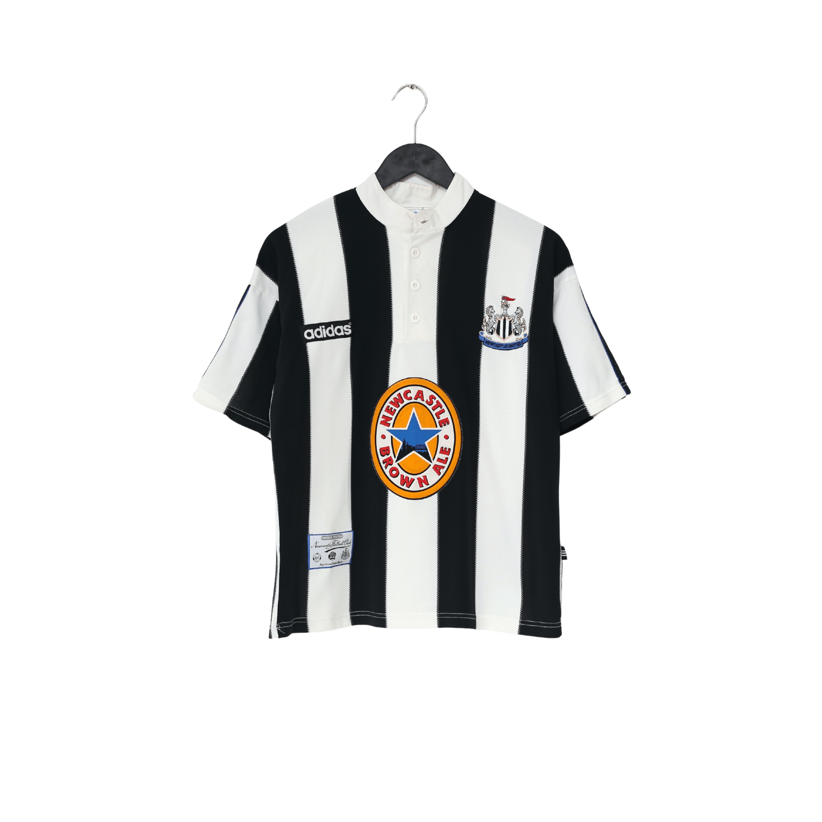 1995/97 GINOLA #14 Newcastle United Vintage adidas Home Football Shirt (S)