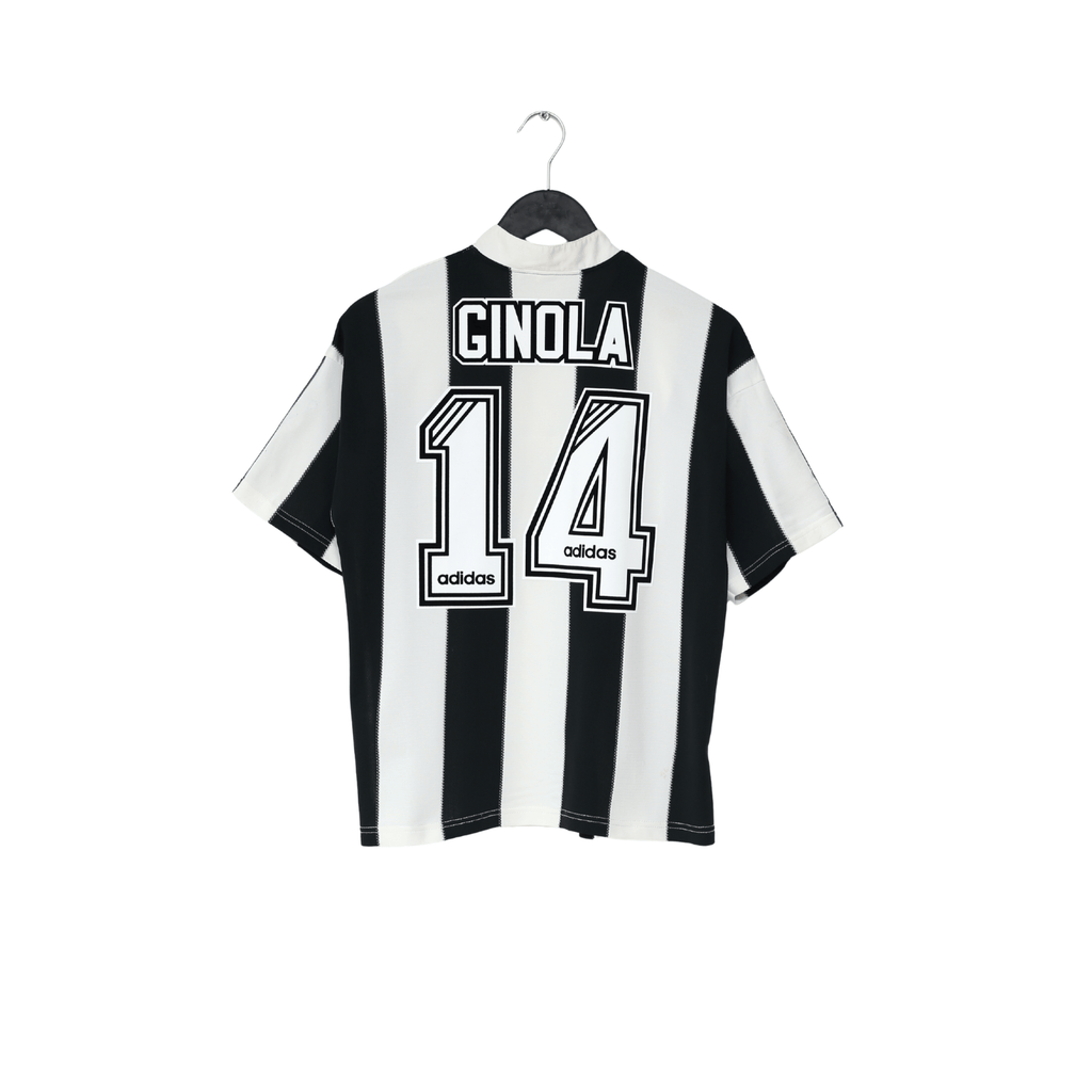 1995/97 GINOLA #14 Newcastle United Vintage adidas Home Football Shirt (S)