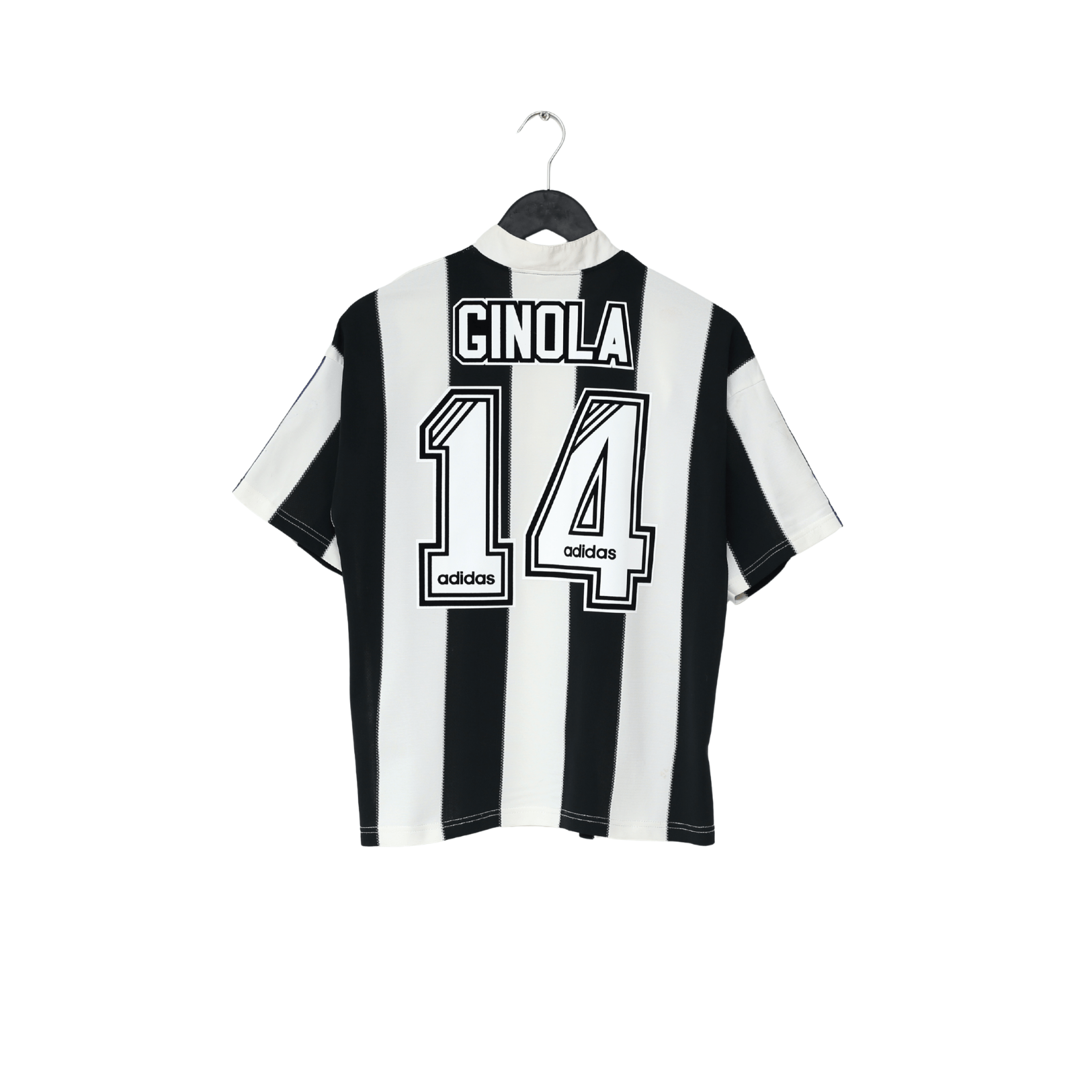 1995/97 GINOLA #14 Newcastle United Vintage adidas Home Football Shirt (S)