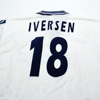 1995/97 Iversen #18 Tottenham Hotspur Vintage PONY Home Football Shirt (L)
