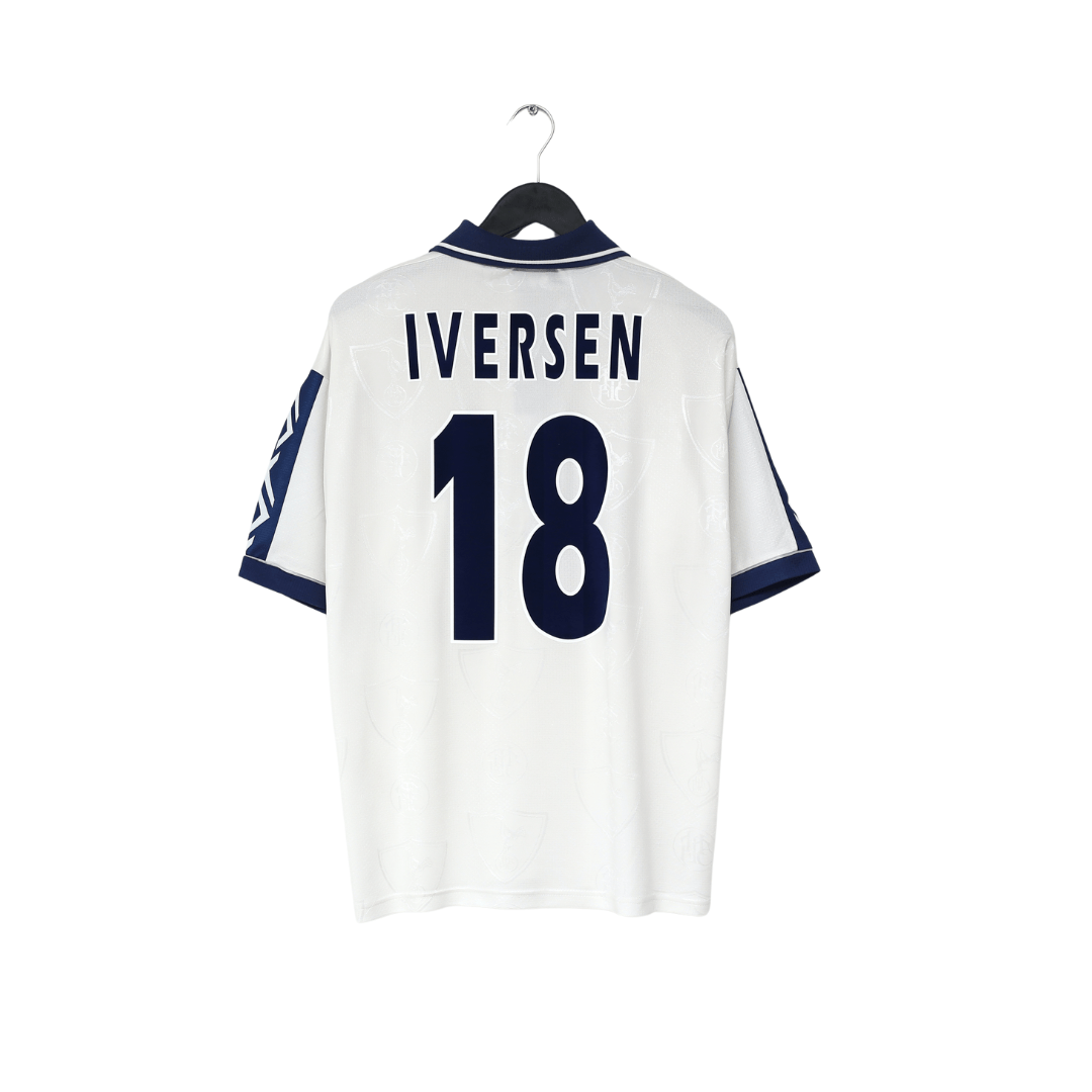 1995/97 IVERSEN #18 Tottenham Hotspur Vintage PONY Home Football Shirt (L)