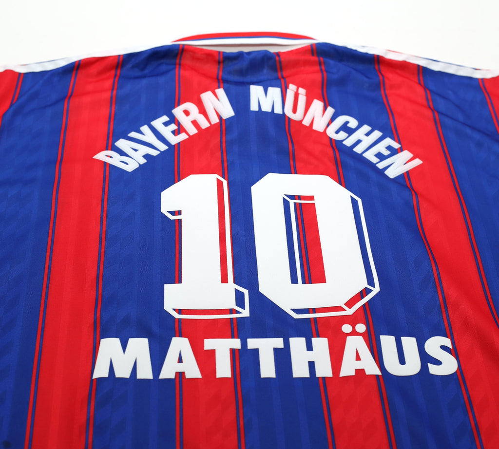 1995/97 MATTHÄUS #10 Bayern Munich Vintage adidas Football Shirt (XL)