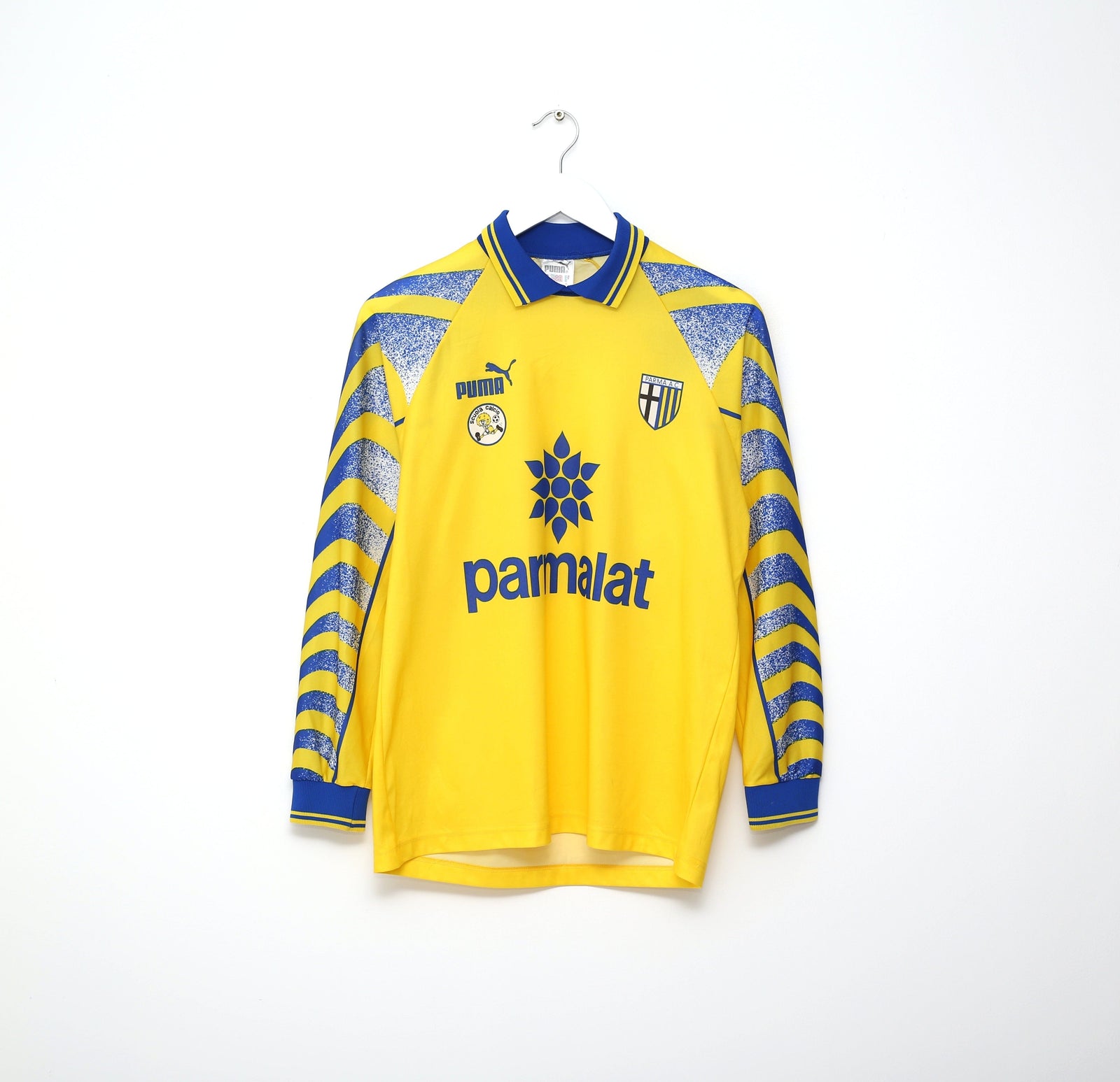 1995/97 PARMA 'Scuola Calcio' Vintage PUMA Basic Long Sleeve Home Football Shirt (S)