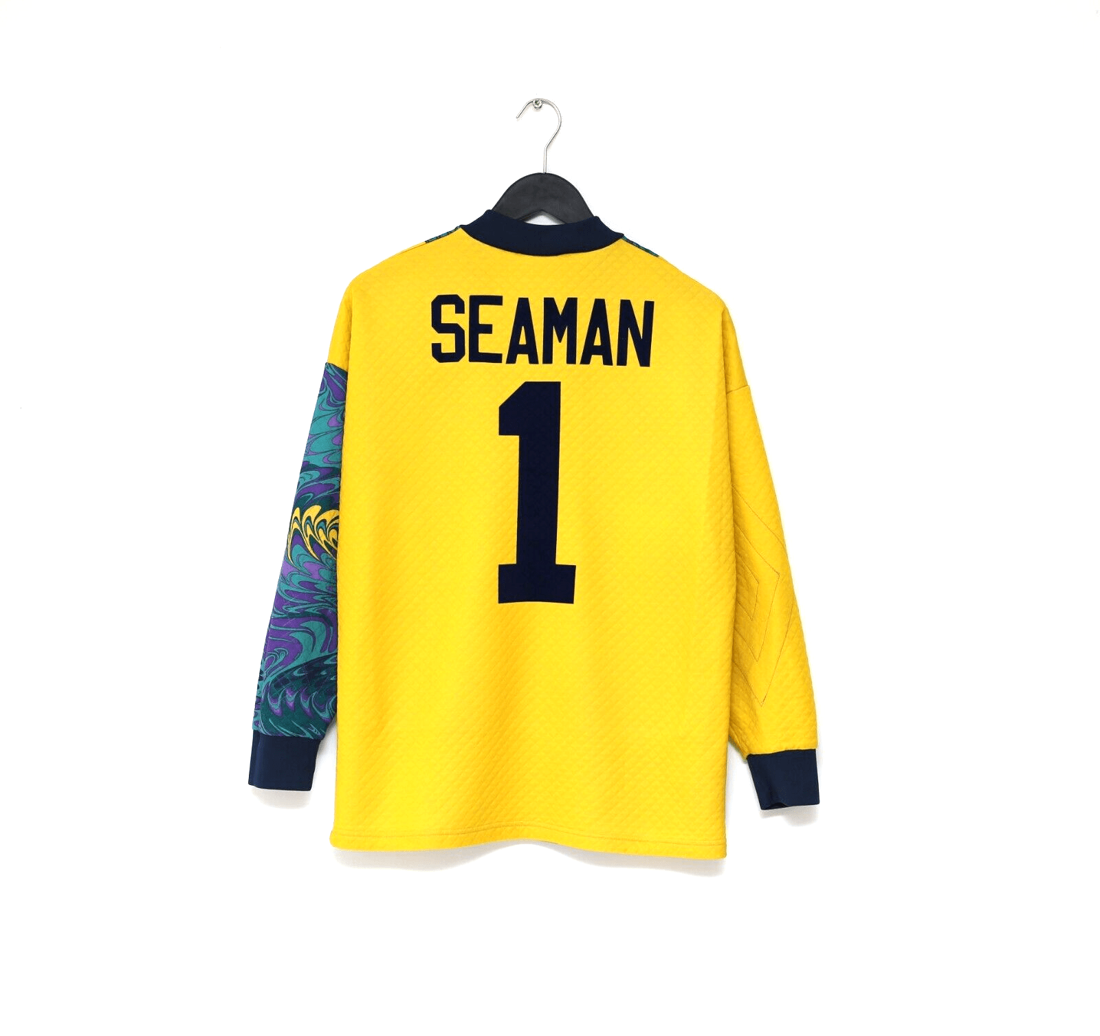 1995/97 SEAMAN #1 England Vintage Umbro Goalkeeper Football Shirt (M) Euro 96 GK