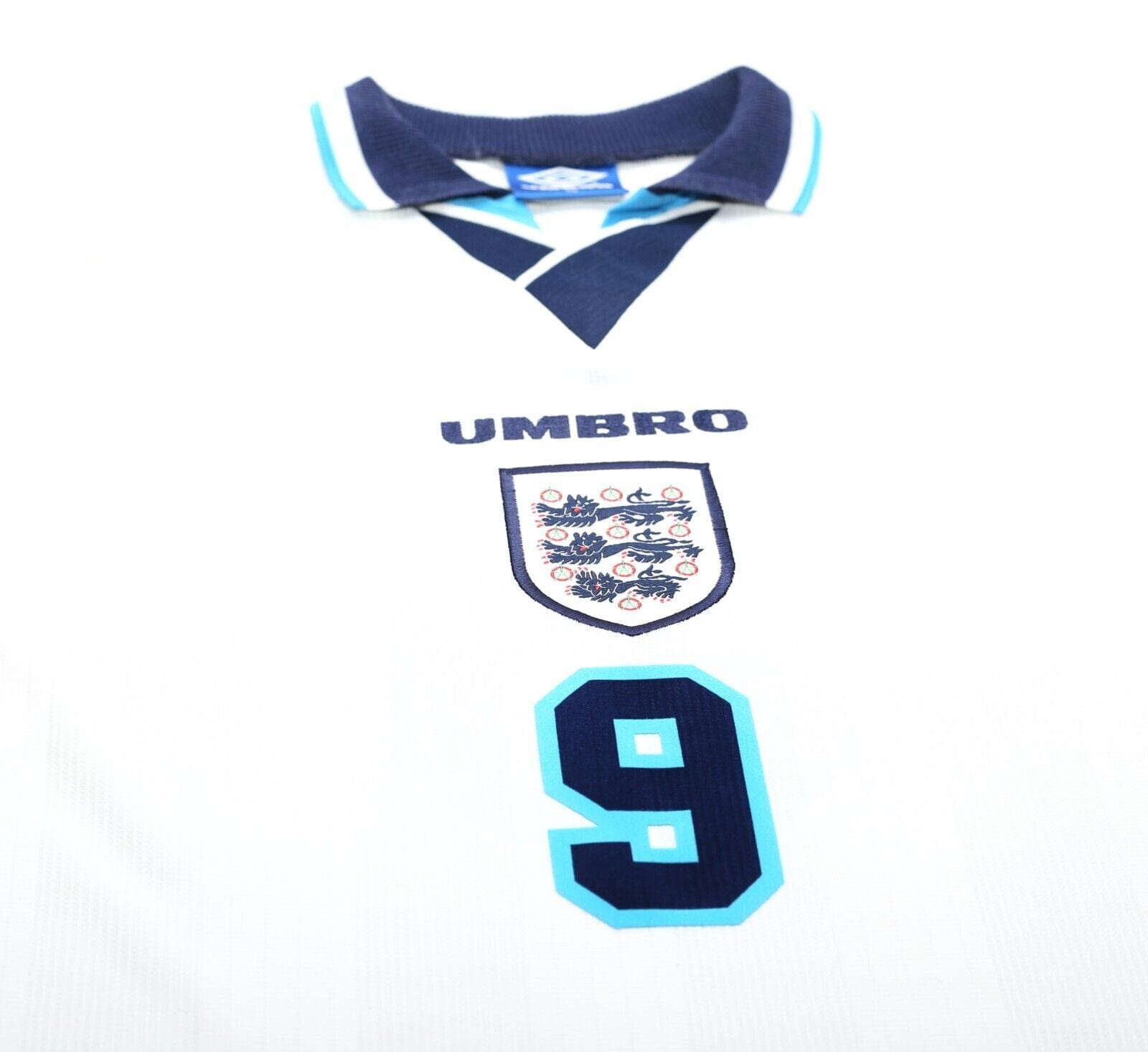 1995/97 SHEARER #9 England Vintage Umbro Home Football Shirt (XL) Euro 96