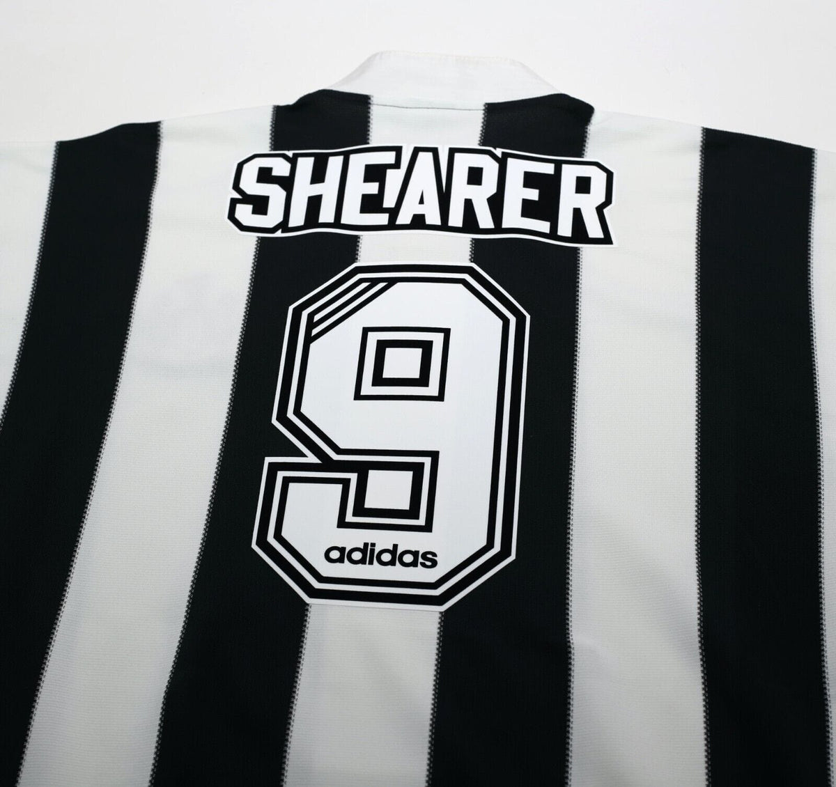 1995/97 SHEARER #9 Newcastle United Vintage adidas Home Football Shirt (L)