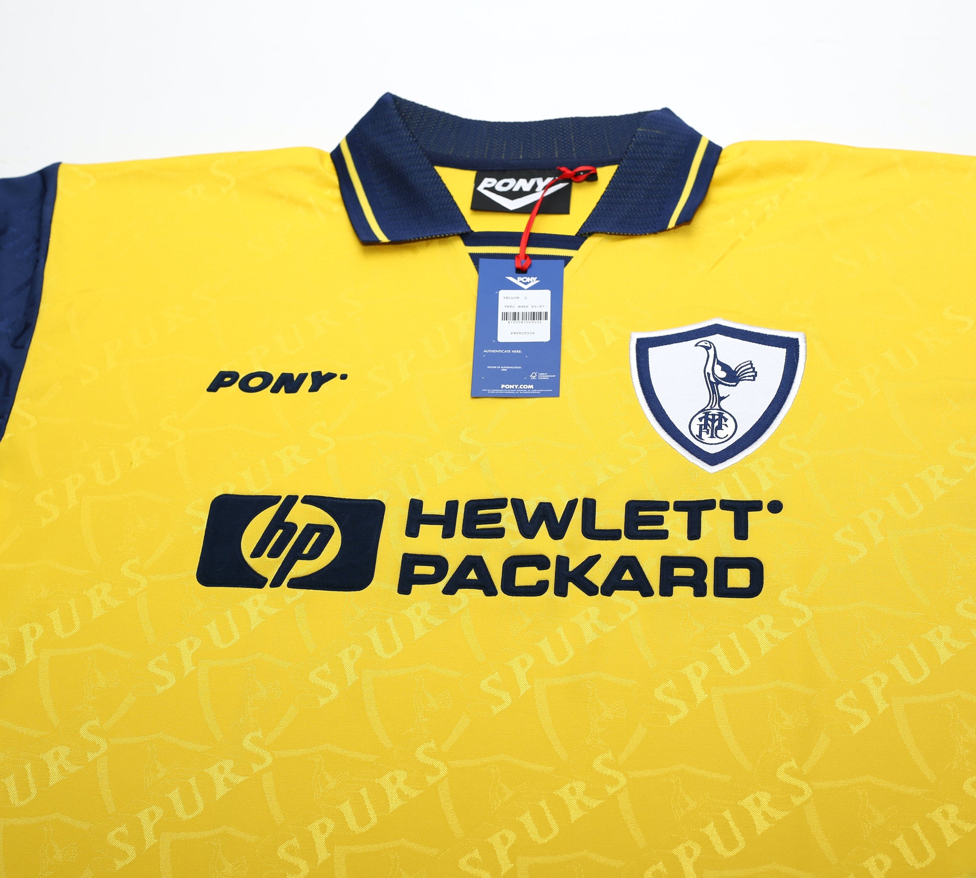 1995/97 TOTTENHAM HOTSPUR Retro PONY Reissue Away Football Shirt