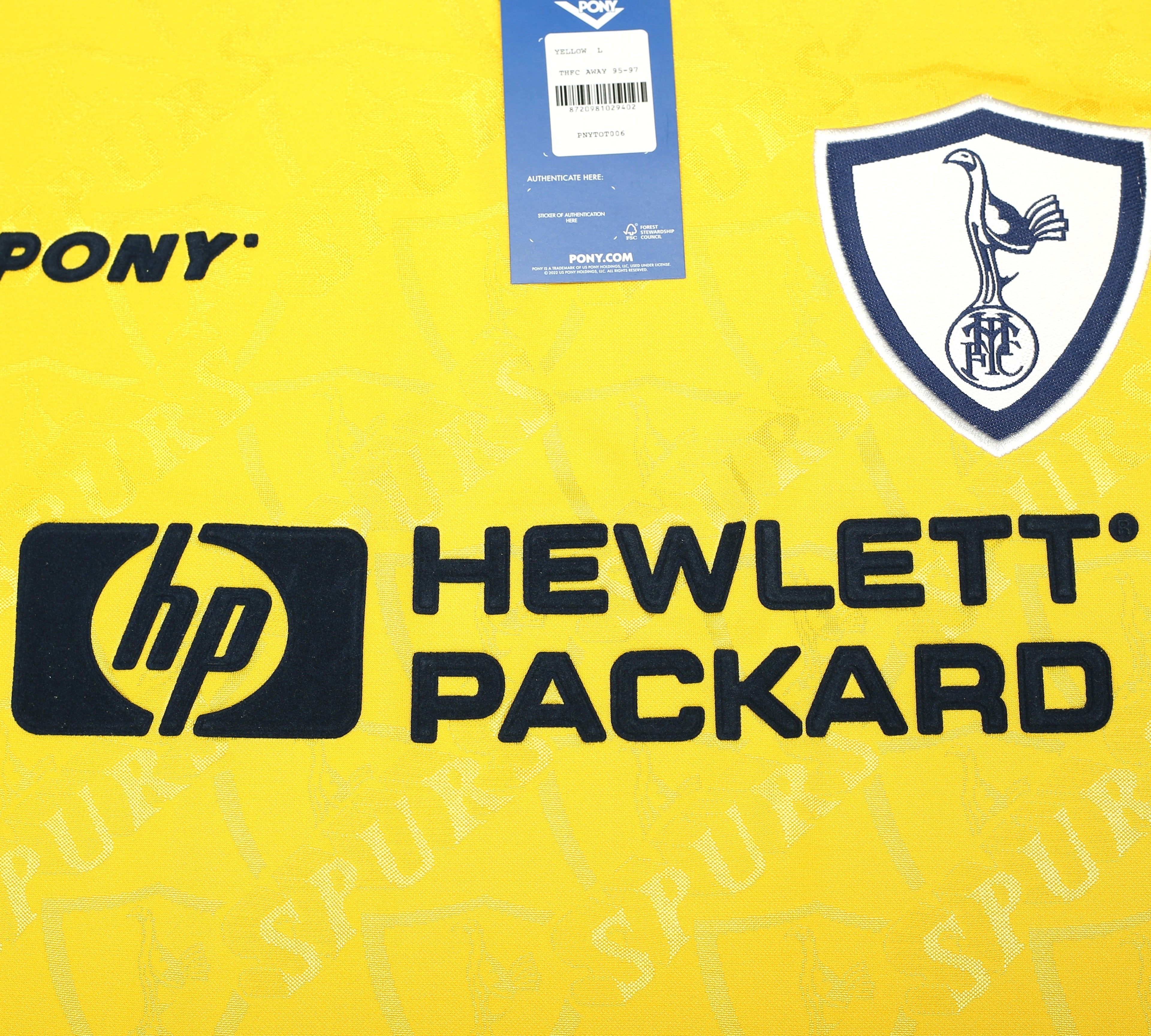 1995/97 TOTTENHAM HOTSPUR Retro PONY Reissue Away Football Shirt