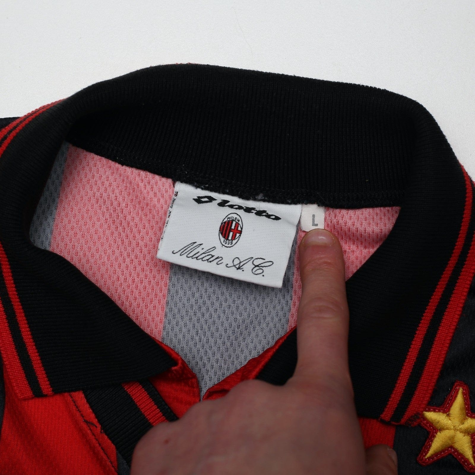 1996/97 AC Milan Vintage Lotto Home Football Shirt (L)