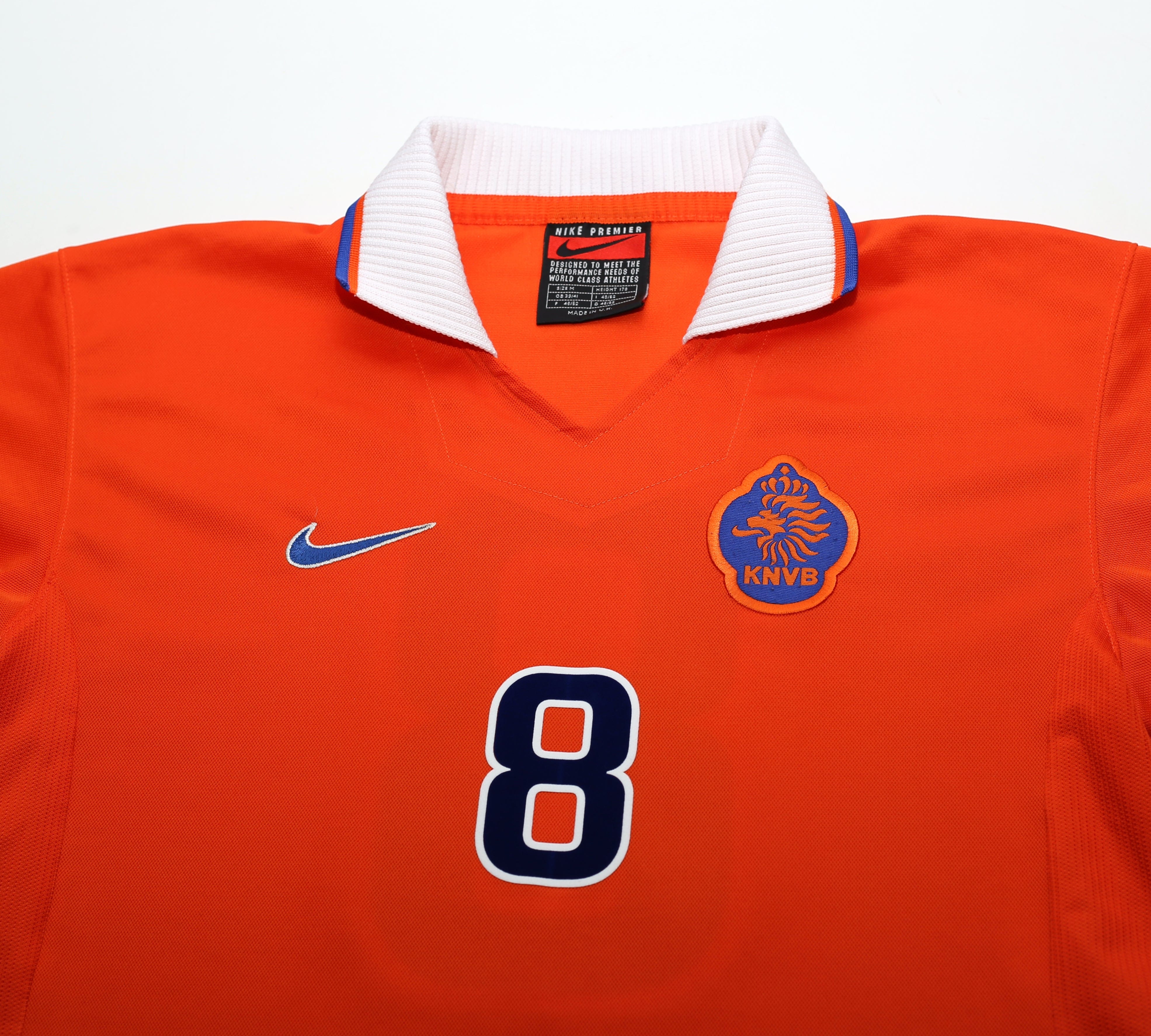 1996/97 BERGKAMP #8 Holland Vintage Nike Home Football Shirt (M