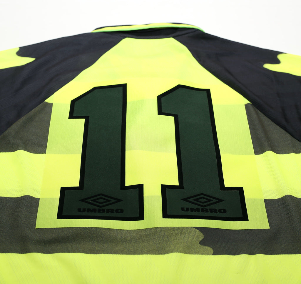 1996/97 CADETTE #11 Celtic Vintage Umbro Away Football Shirt (L)