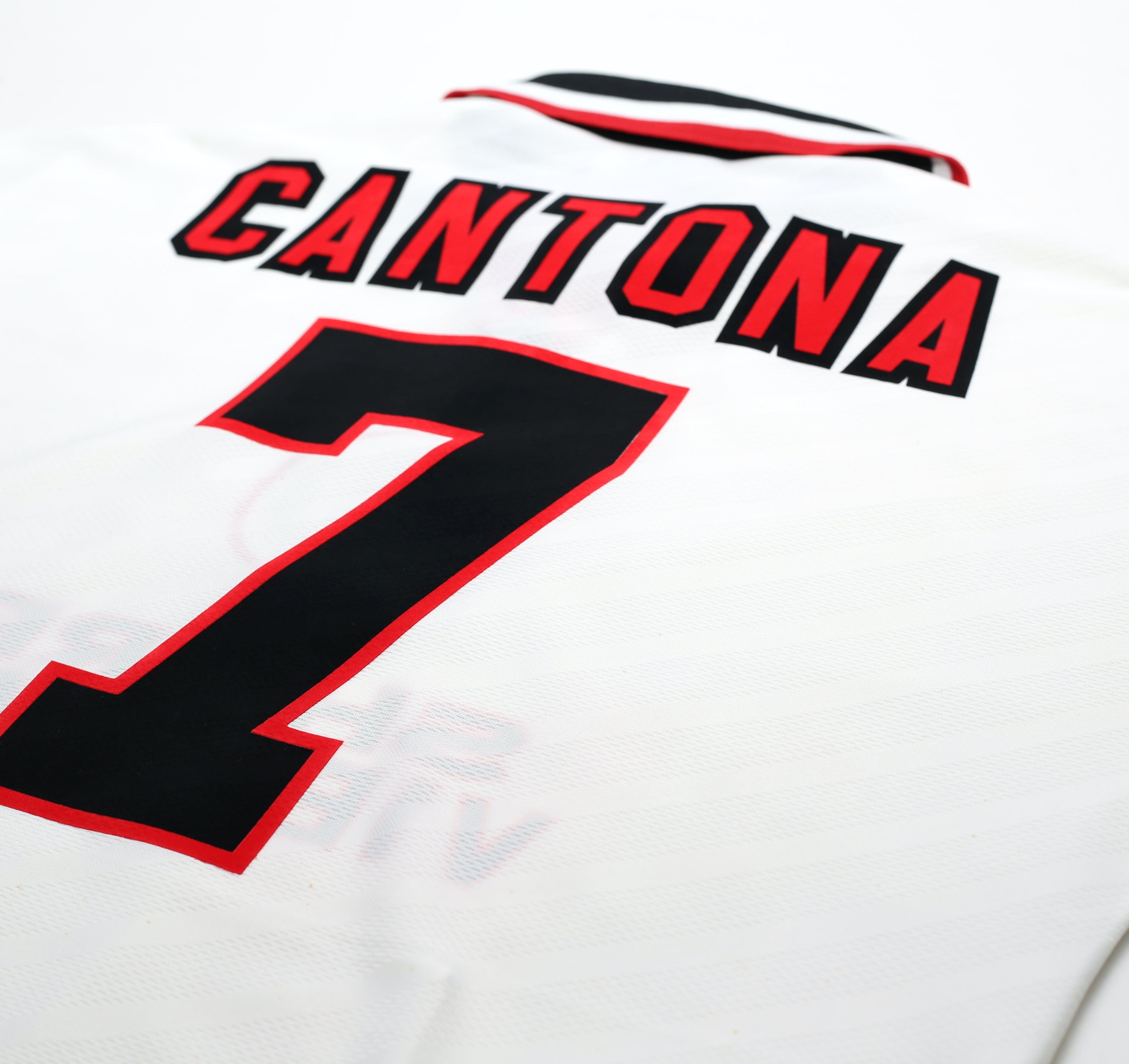 1996/97 CANTONA #7 Manchester United Vintage Umbro Away Football Shirt (L)
