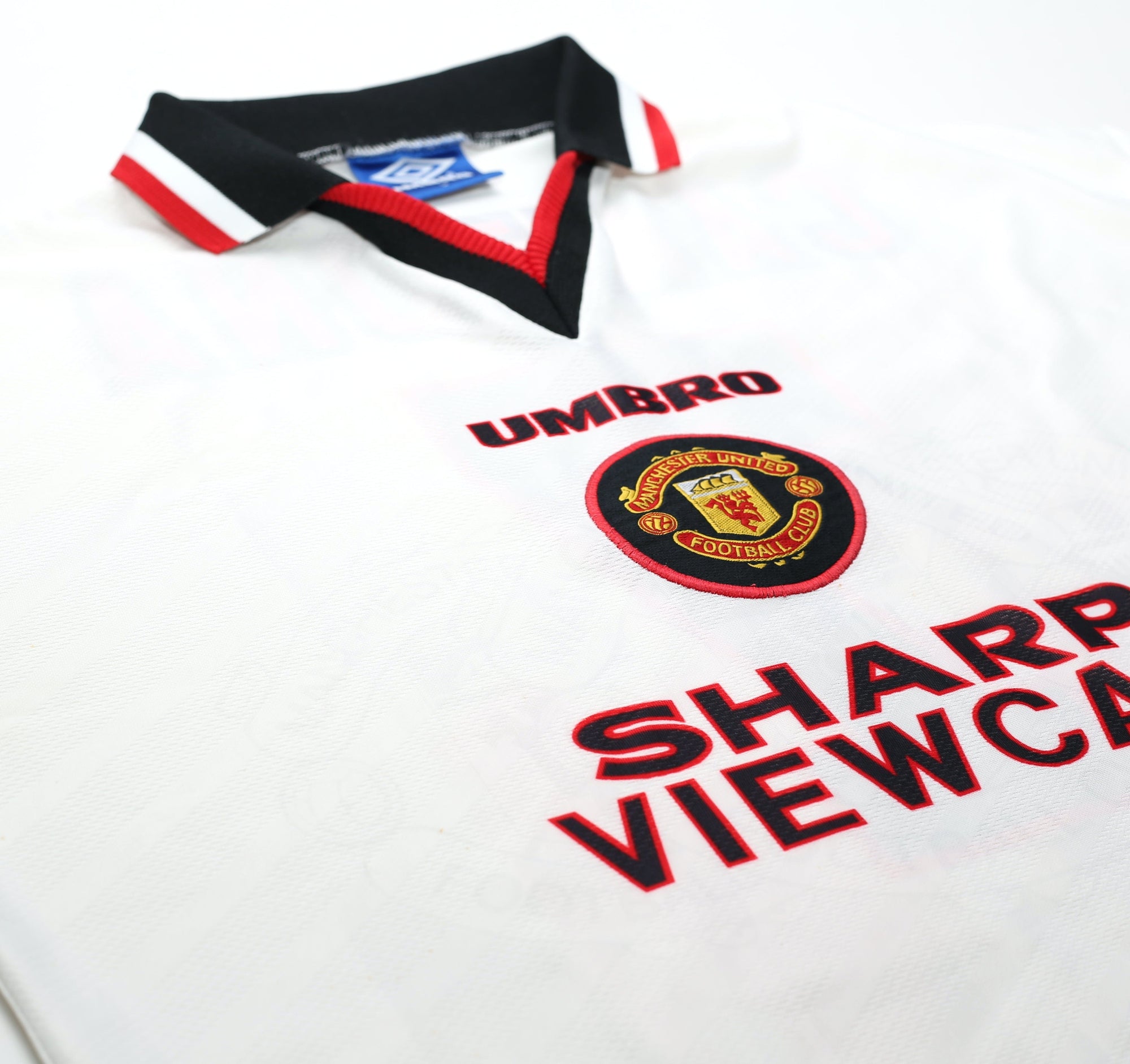1996/97 CANTONA #7 Manchester United Vintage Umbro Away Football Shirt (L)