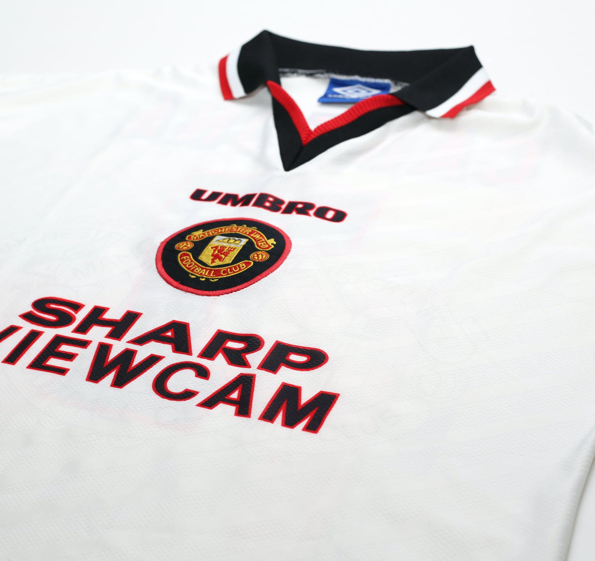 1996/97 CANTONA #7 Manchester United Vintage Umbro Away Football Shirt (L)