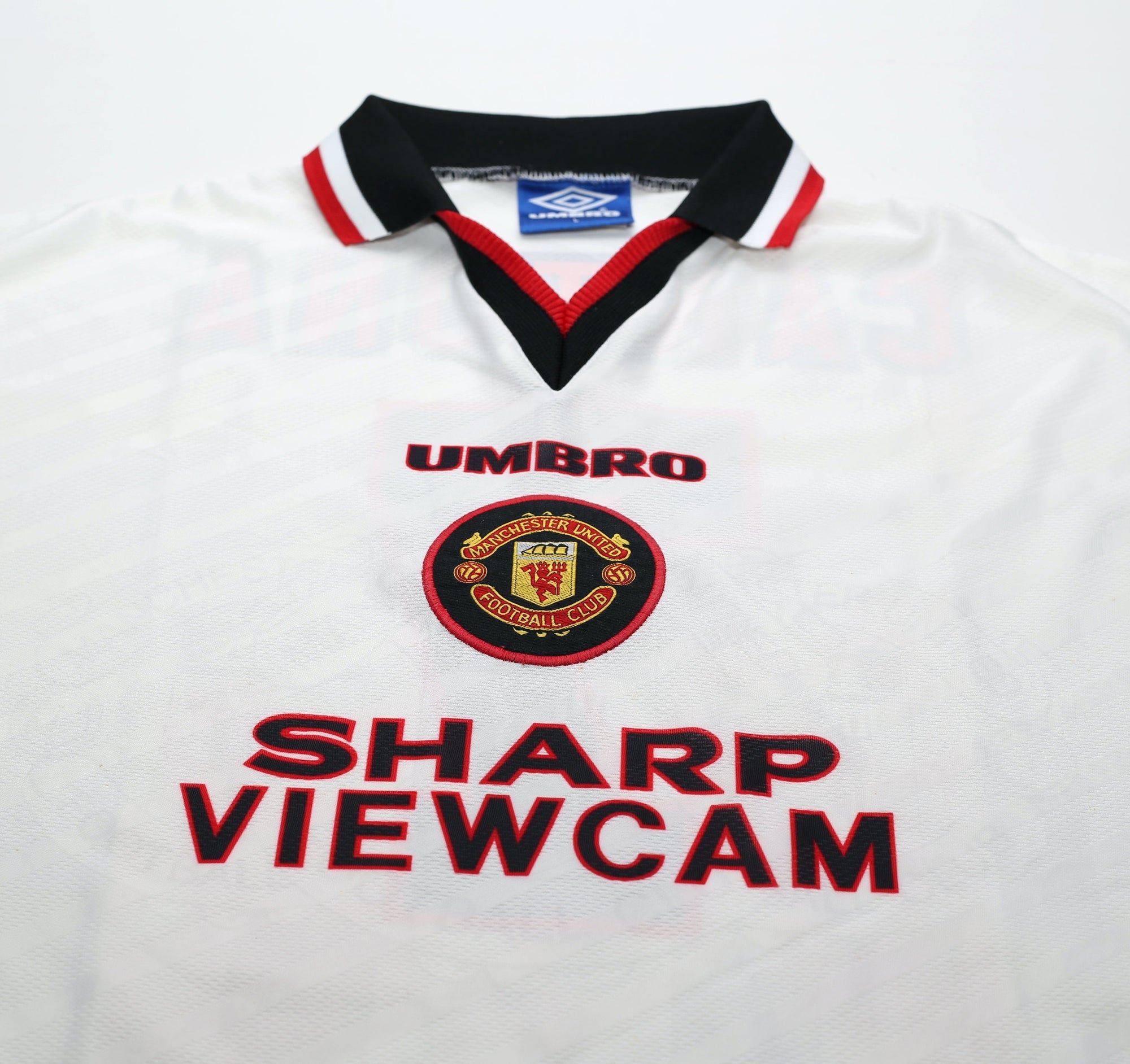 1996/97 CANTONA #7 Manchester United Vintage Umbro Away Football Shirt (L)