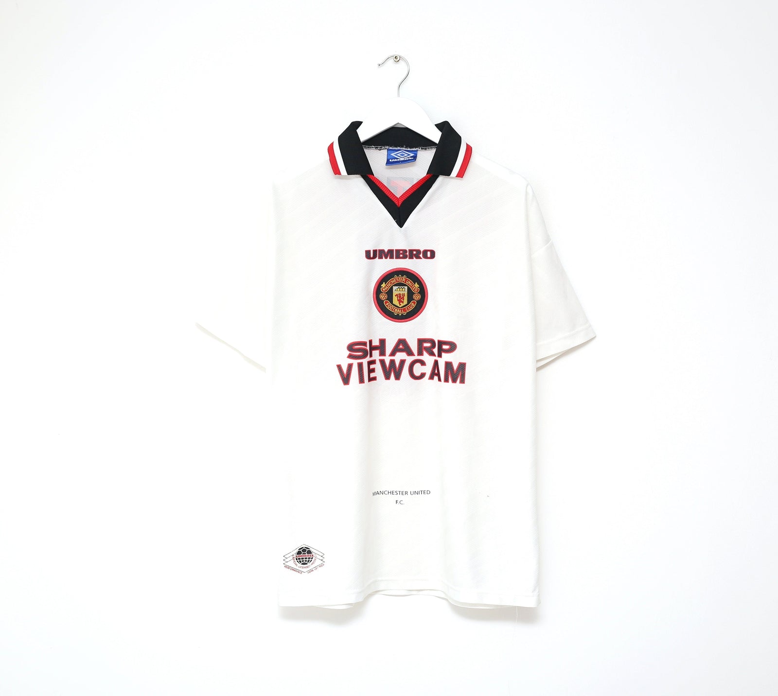 1996/97 CANTONA #7 Manchester United Vintage Umbro Away Football Shirt (L)