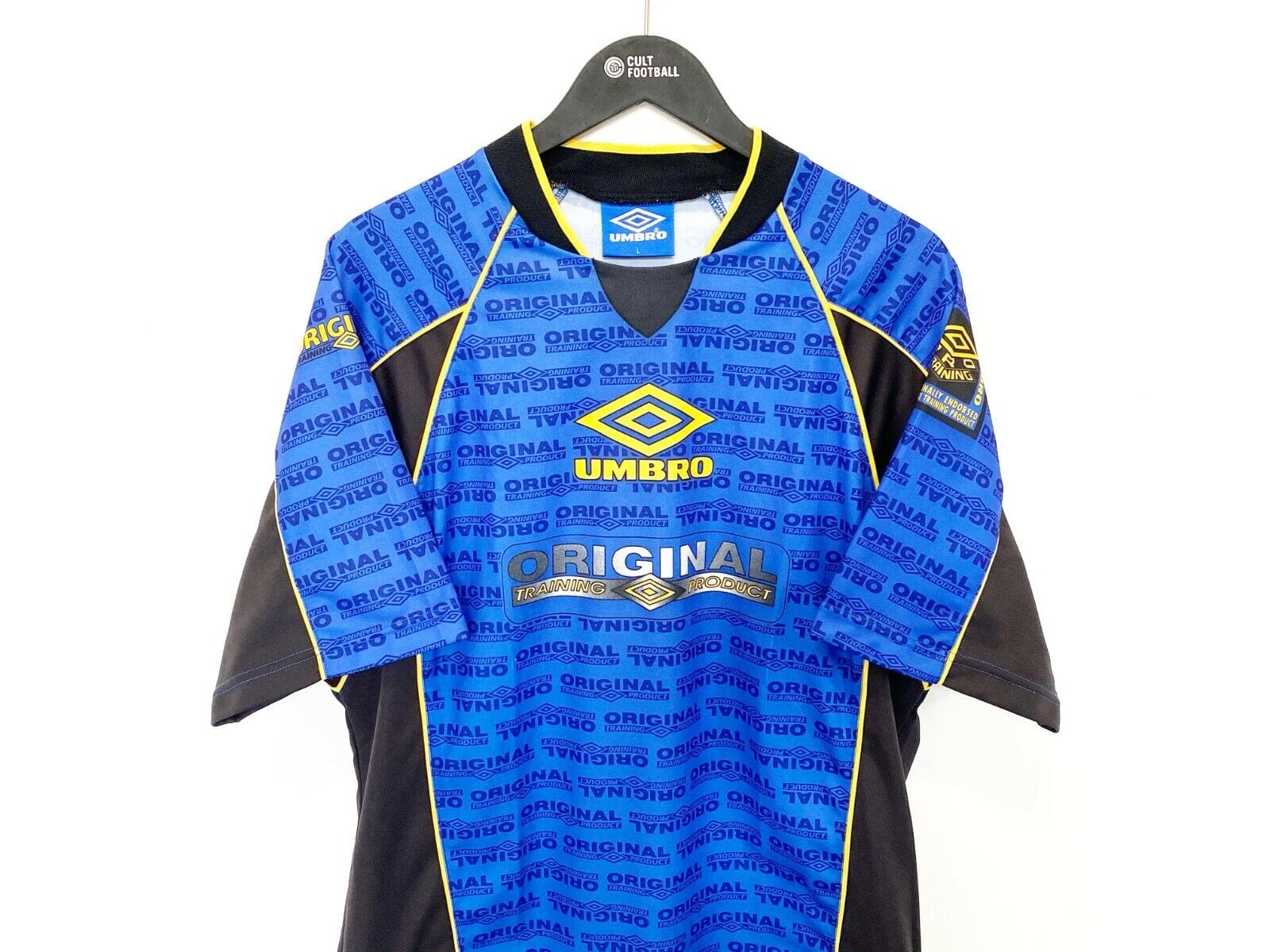 1996/97 CANTONA Vintage Umbro Training Football Shirt (L) MANCHESTER UNITED