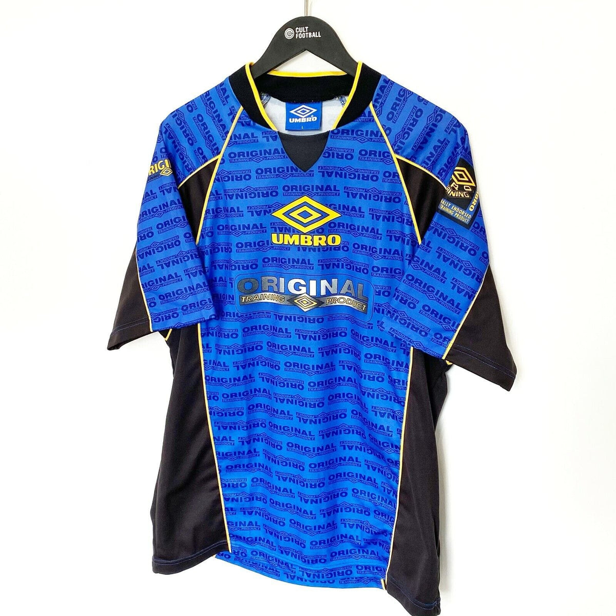 1996/97 CANTONA Vintage Umbro Training Football Shirt (L) MANCHESTER UNITED