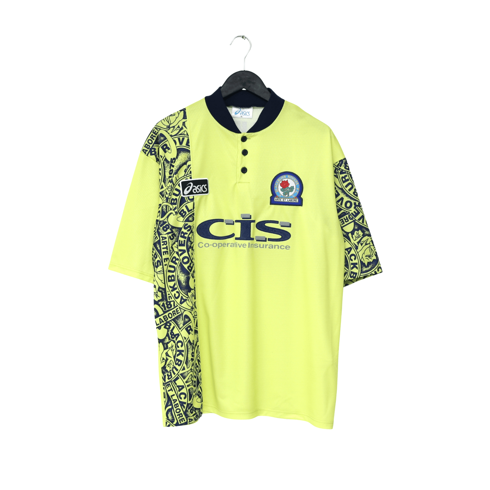 1996/97 Duff #32 Blackburn Rovers Vintage ASICS Away Football Shirt (XL)