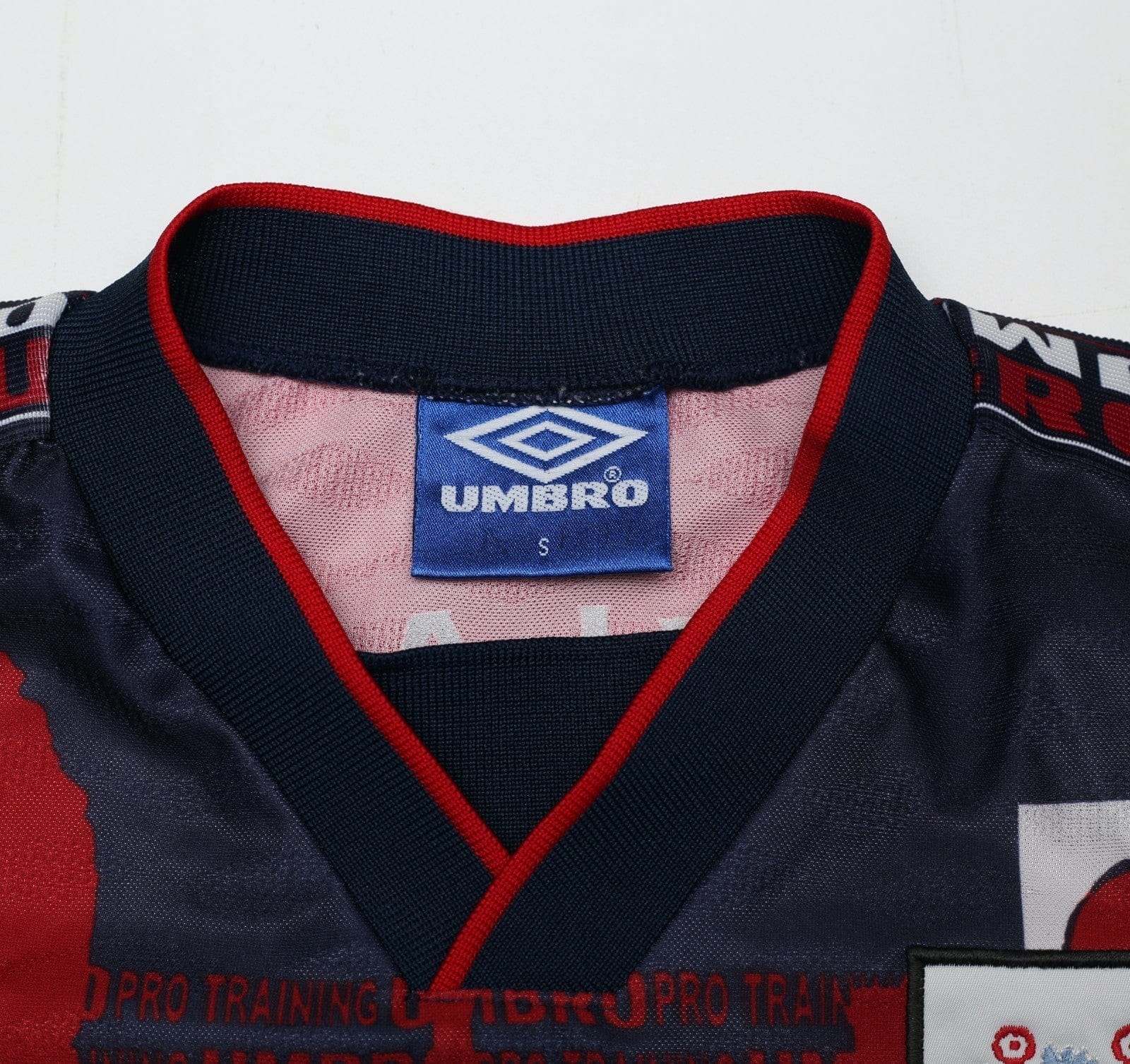 1996/97 ENGLAND Vintage Green Flag Umbro Football Training Shirt Top (S/M)