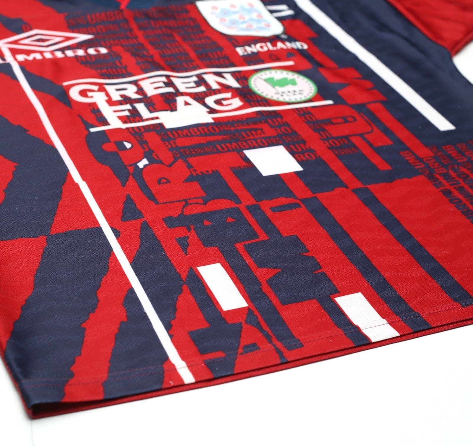1996/97 ENGLAND Vintage Green Flag Umbro Football Training Shirt Top (S/M)