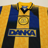 1996/97 Ferguson #9 Everton Vintage Umbro Away Football Shirt (XL)
