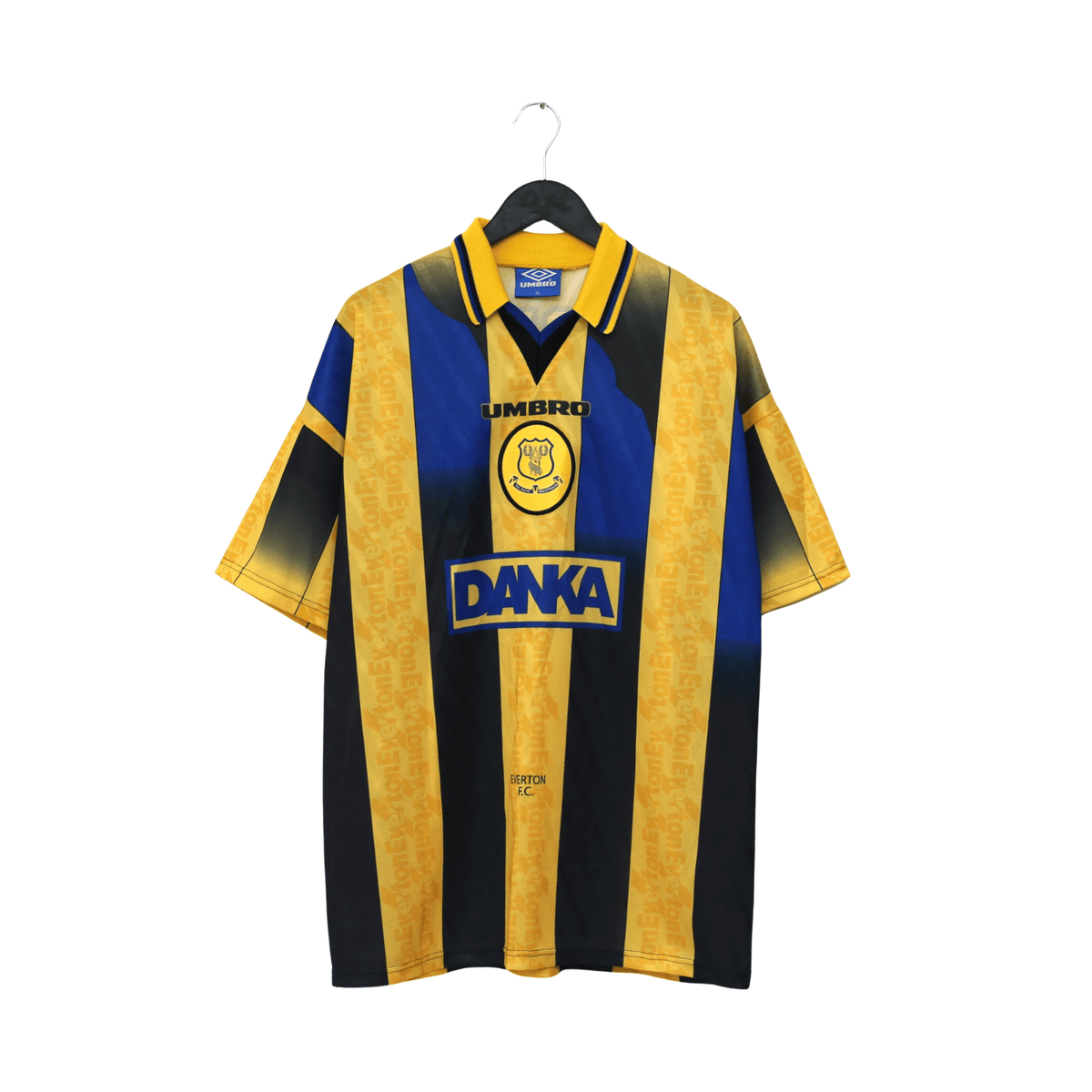 1996/97 Ferguson #9 Everton Vintage Umbro Away Football Shirt (XL)
