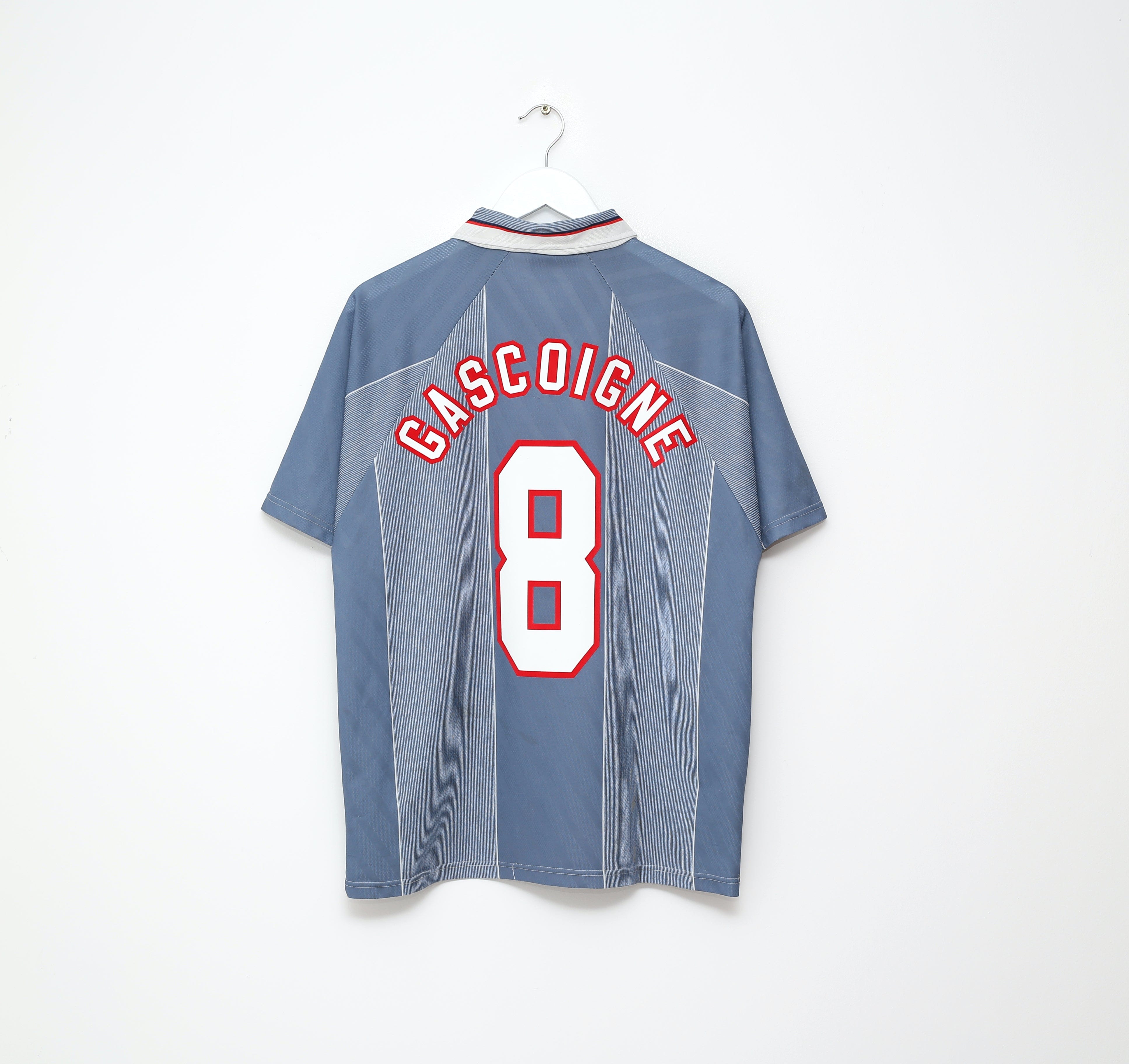 Vintage England Euro 96 Umbro Grey Away Football Shirt Size L