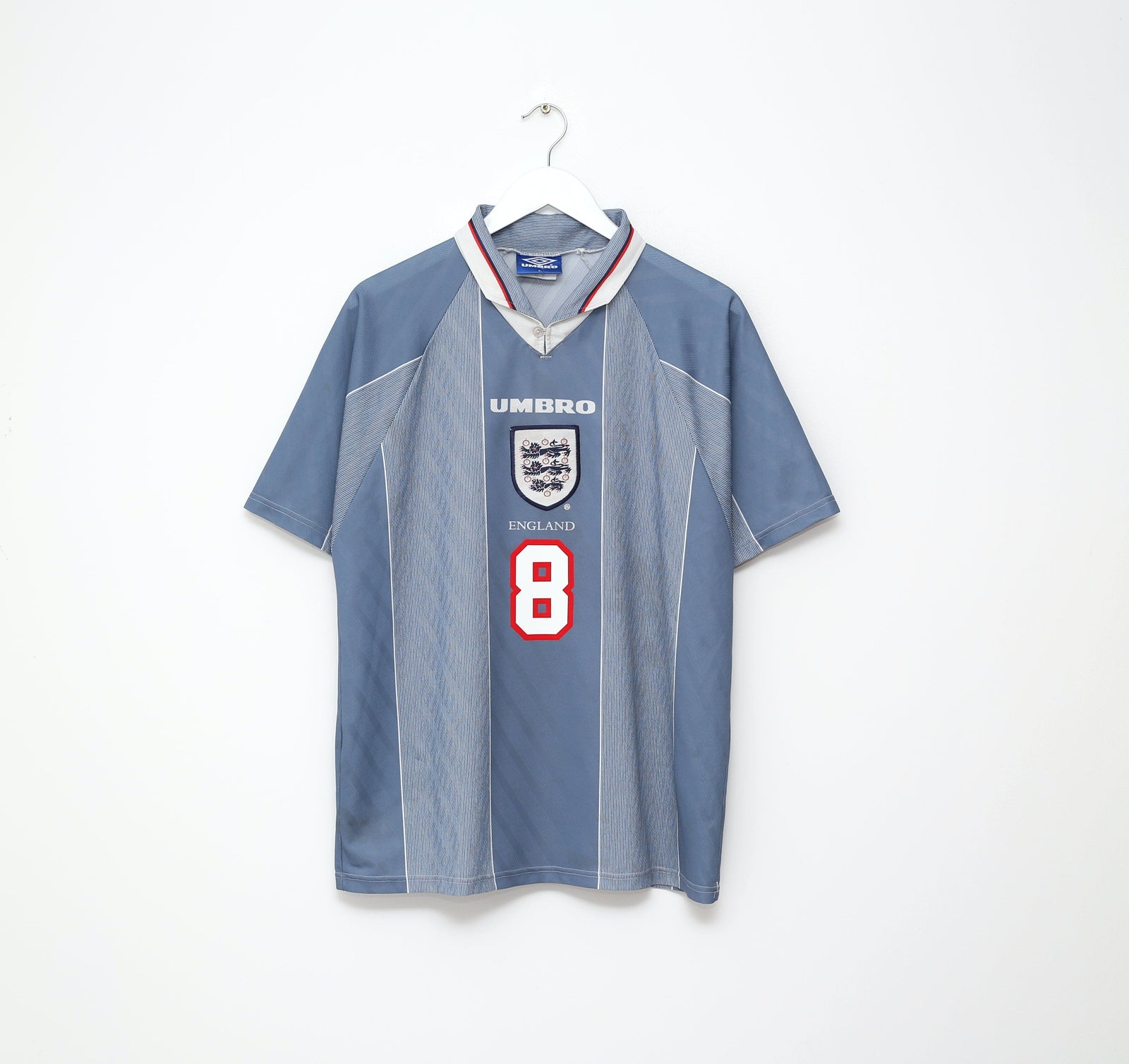 Vintage England Euro 96 Umbro Grey Away Football Shirt