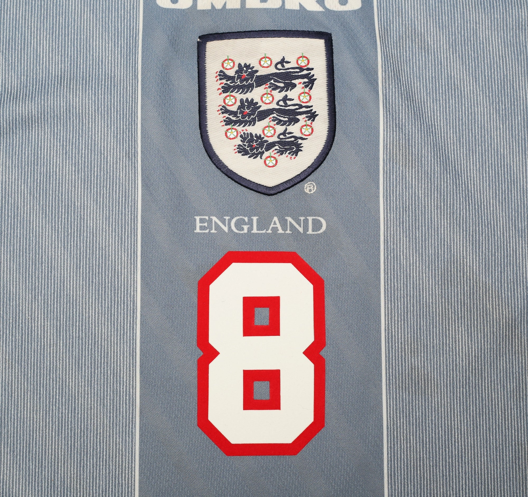 1996/97 GASCOIGNE #8 England Vintage Umbro Away Football Shirt (L)