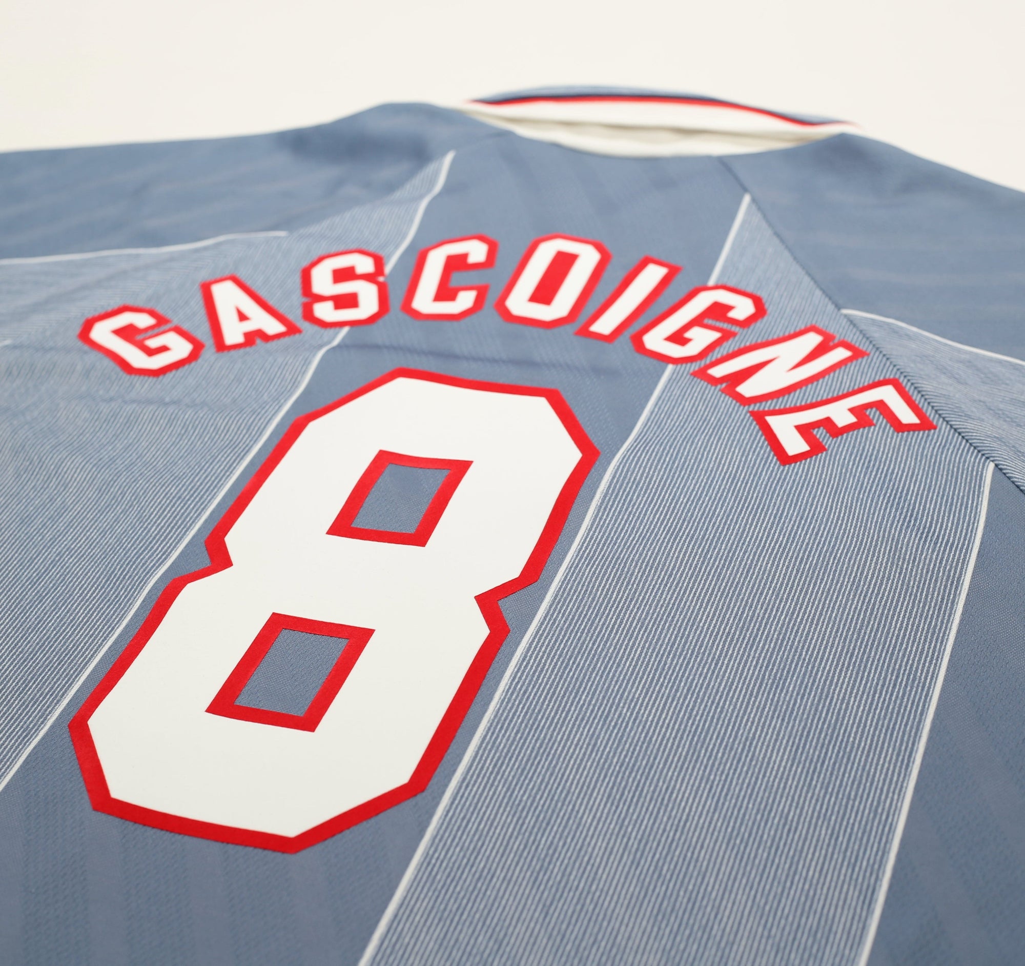 1996/97 GASCOIGNE #8 England Vintage Umbro Away Football Shirt (L)