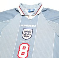 1996/97 GASCOIGNE #8 England Vintage Umbro Away Football Shirt (S/M) Euro 96