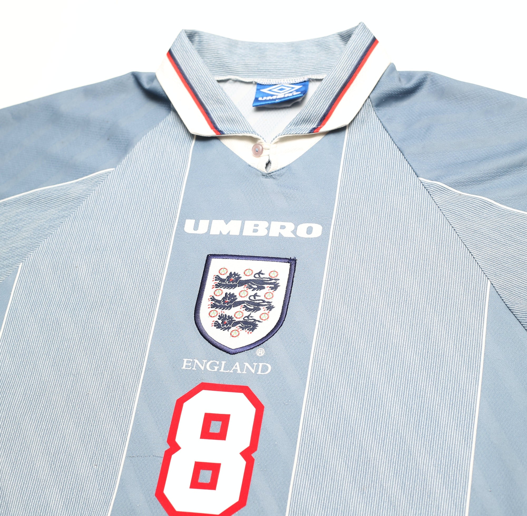 1996/97 GASCOIGNE #8 England Vintage Umbro Away Football Shirt (S/M) Euro 96