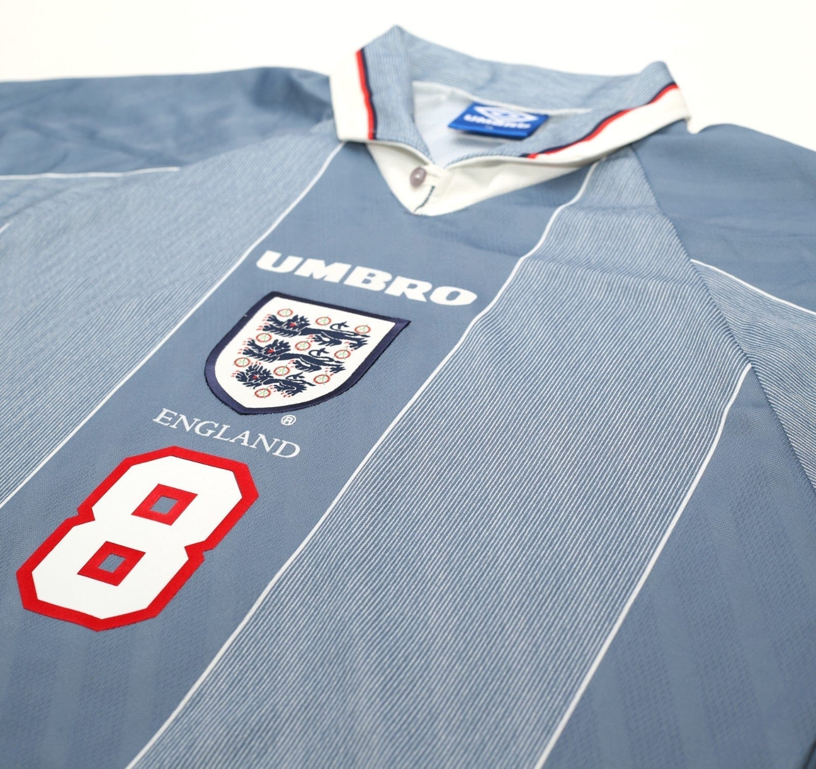 1996/97 GASCOIGNE #8 England Vintage Umbro Away Football Shirt (XL) Euro 96
